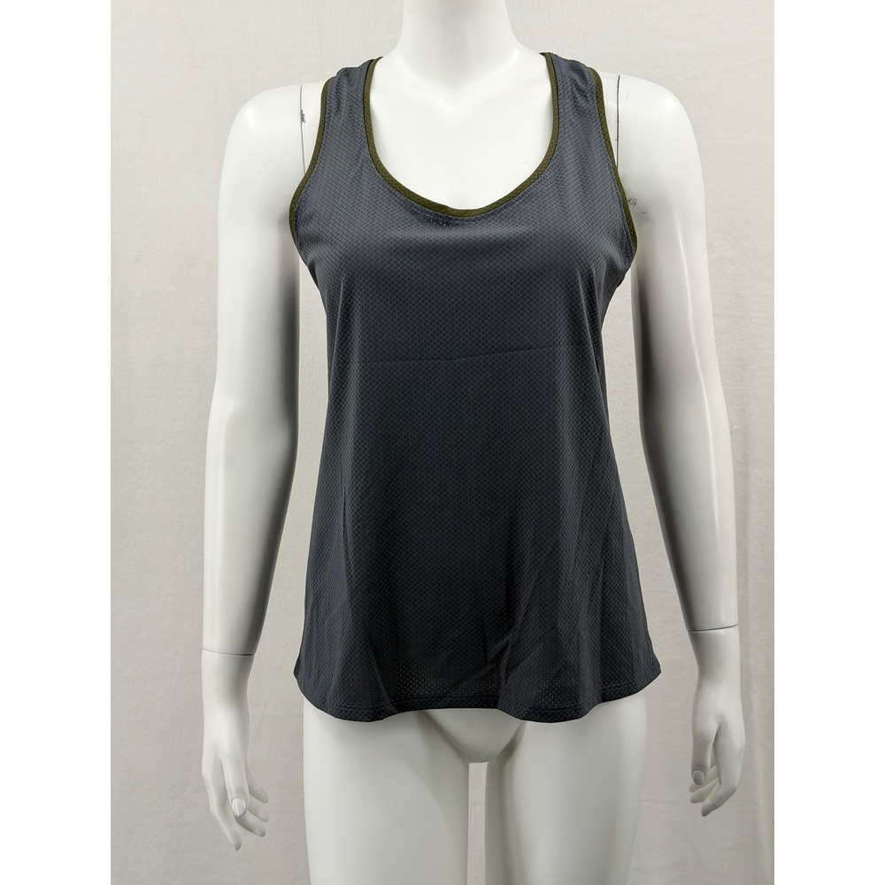 Botori Top Womens Medium Gray Racerback Diamond Tech Tank Activewear Equestrian